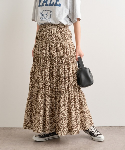 CIAOPANIC TYPY(チャオパニックティピー)の「シャーリングスカート(スカート・レディース・ホワイト/ベージュ/ブラック・ONE SIZE)」の3枚目の写真