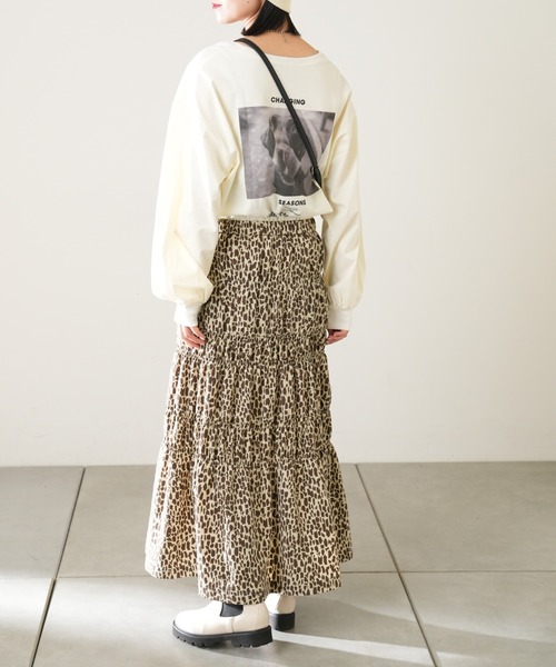 CIAOPANIC TYPY(チャオパニックティピー)の「シャーリングスカート(スカート・レディース・ホワイト/ベージュ/ブラック・ONE SIZE)」の11枚目の写真