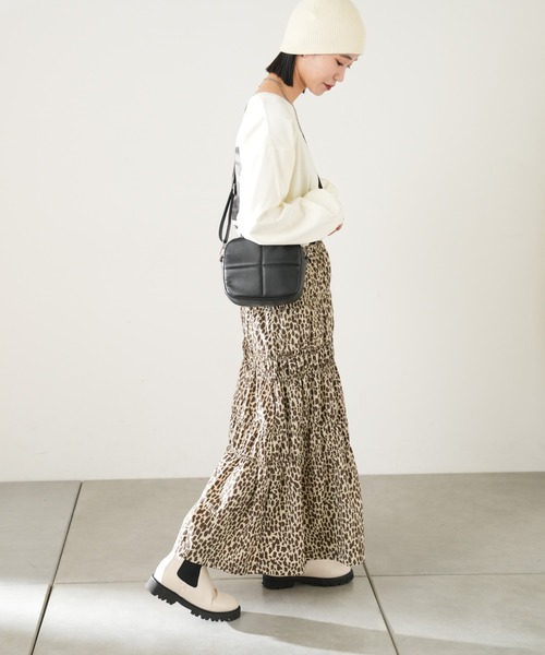 CIAOPANIC TYPY(チャオパニックティピー)の「シャーリングスカート(スカート・レディース・ホワイト/ベージュ/ブラック・ONE SIZE)」の7枚目の写真