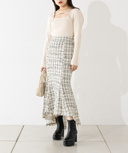 Chico（チコ）の「【WEB限定/REVIVAL】ツイードタイトマーメイドロング
