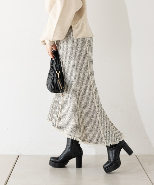 Chico（チコ）の「【WEB限定/REVIVAL】ツイードタイトマーメイドロングスカート（スカート・レディース・ブラック/ベージュ系その他/ブルー/ベージュ・FREE）」の14枚目の写真