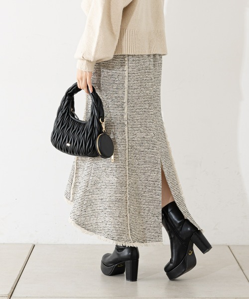 【WEB限定/REVIVAL】ツイードタイトマーメイドロングスカート Chico（チコ）の「【WEB限定/REVIVAL】ツイードタイトマーメイド