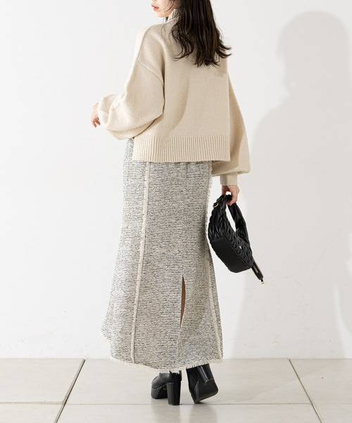 【WEB限定/REVIVAL】ツイードタイトマーメイドロングスカート Chico（チコ）の「【WEB限定/REVIVAL】ツイードタイトマーメイド