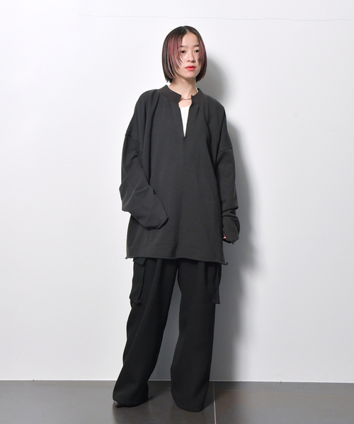 CITYSHOP(シティーショップ)の「KEY NECK スウェット(スウェット・レディース・ホワイト/チャコールグレー・FREE)」の4枚目の写真