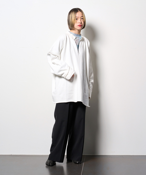 CITYSHOP(シティーショップ)の「KEY NECK スウェット(スウェット・レディース・ホワイト/チャコールグレー・FREE)」の7枚目の写真