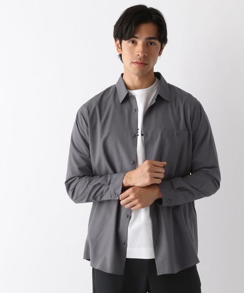 GLOBAL WORK（グローバルワーク）の「サラサマシャツ/レギュラーカラー/163410（シャツ/ブラウス・メンズ・チャコールグレー/ライトグレー/ライトブルー/ネイビー/ブルー/グリーン/ライトグリーン/グレー系その他4/ブルー系その他7/ダークブルー・MEDIUM/X-LARGE/SMALL/LARGE）」の2枚目の写真