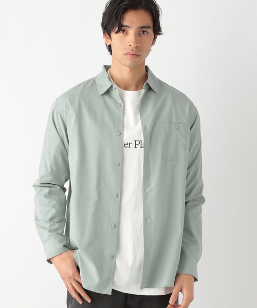 GLOBAL WORK（グローバルワーク）の「サラサマシャツ/レギュラーカラー/163410（シャツ/ブラウス・メンズ・チャコールグレー/ライトグレー/ライトブルー/ネイビー/ブルー/グリーン/ライトグリーン/グレー系その他4/ブルー系その他7/ダークブルー・MEDIUM/X-LARGE/SMALL/LARGE）」の5枚目の写真