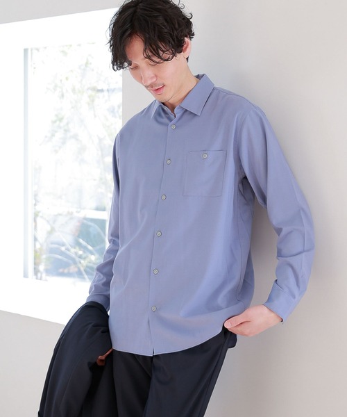 GLOBAL WORK（グローバルワーク）の「サラサマシャツ/レギュラーカラー/163410（シャツ/ブラウス・メンズ・チャコールグレー/ライトグレー/ライトブルー/ネイビー/ブルー/グリーン/ライトグリーン/グレー系その他4/ブルー系その他7/ダークブルー・MEDIUM/X-LARGE/SMALL/LARGE）」の6枚目の写真