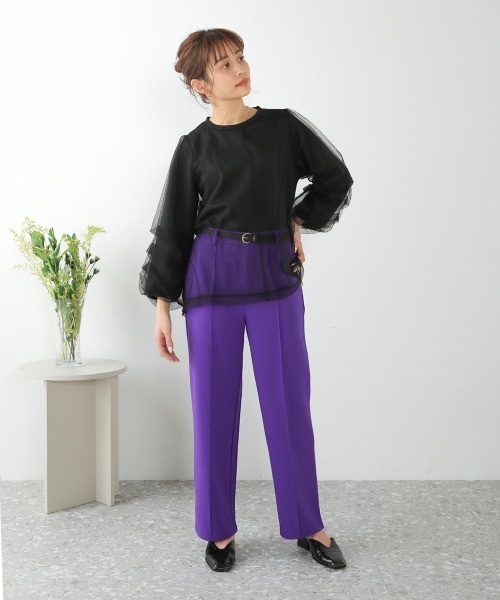 Bou Jeloud(ブージュルード)の「ピンタックきれいめジョグパンツ(その他パンツ・レディース・ブラック/パープル/グリーン・38)」の18枚目の写真