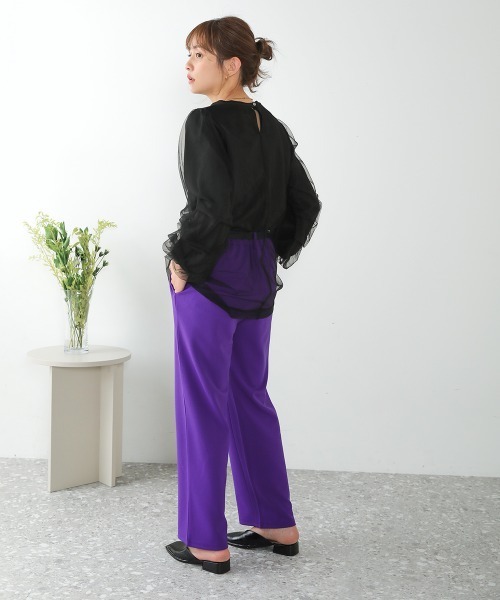 Bou Jeloud(ブージュルード)の「ピンタックきれいめジョグパンツ(その他パンツ・レディース・ブラック/パープル/グリーン・38)」の22枚目の写真