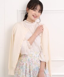 couture brooch | パール調釦クルーネックカーディガン(カーディガン/ボレロ)