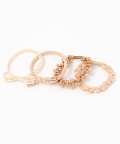 LAKOLE（ラコレ）の「カラーMIXヘアゴム[4P] / 183658（ヘアゴム・レディース・グレー/ブラック/オレンジ/グリーン/ベージュ/ブラウン・FREE）」の4枚目の写真