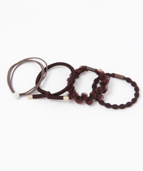 LAKOLE（ラコレ）の「カラーMIXヘアゴム[4P] / 183658（ヘアゴム・レディース・グレー/ブラック/オレンジ/グリーン/ベージュ/ブラウン・FREE）」の3枚目の写真