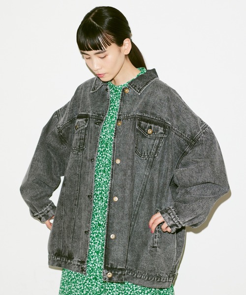 Libra Cue(リブラ キュー)の「ヴィンテージルーズデニムジャケット(デニムジャケット・レディース・ブラック/ネイビー・FREE)」の8枚目の写真