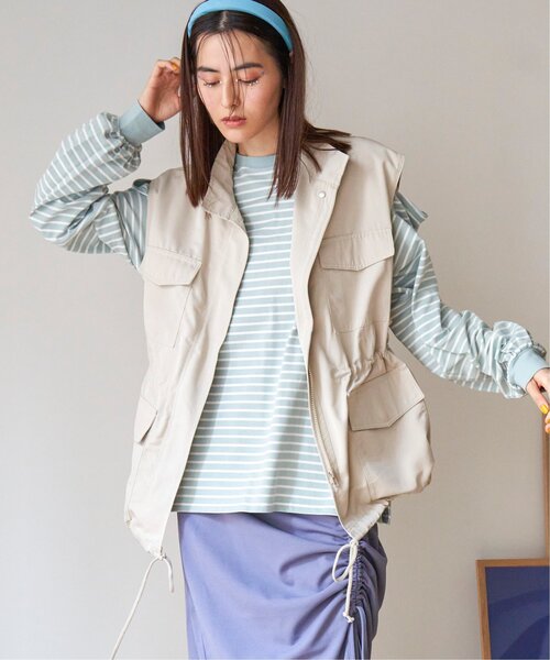 VENCEEXCHANGE（ヴァンスエクスチェンジ）の「ミリタリーベスト（ダウンベスト・レディース・ブラック/ライトグレー/ダークグリーン・FREE）」の13枚目の写真