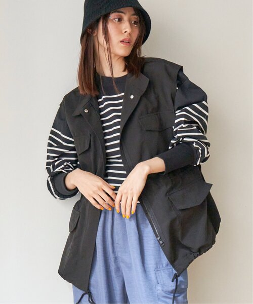 VENCEEXCHANGE（ヴァンスエクスチェンジ）の「ミリタリーベスト（ダウンベスト・レディース・ブラック/ライトグレー/ダークグリーン・FREE）」の10枚目の写真