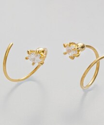 【December】ダブルピアス/立て爪ジルコン