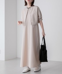 BONLECILL | 【2点セット】2wayリネンクロップドカーディガン＆Aラインジャンパースカート セットアップ(セットアップ)