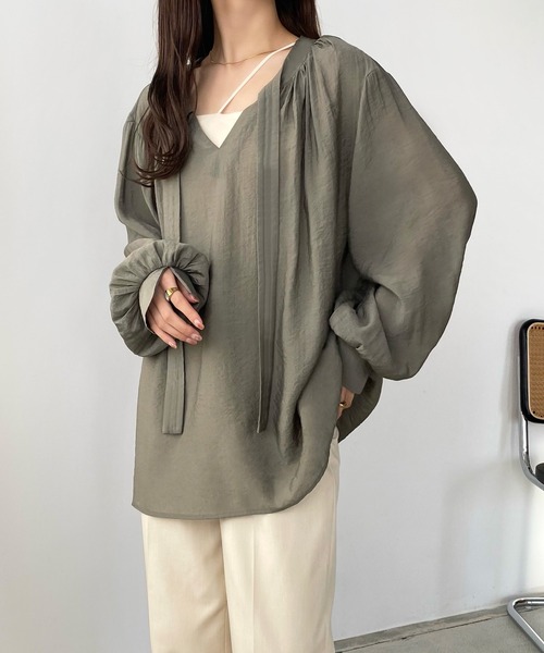 callautia（カラウティア）の「前後2wayシアーブラウス（シャツ  