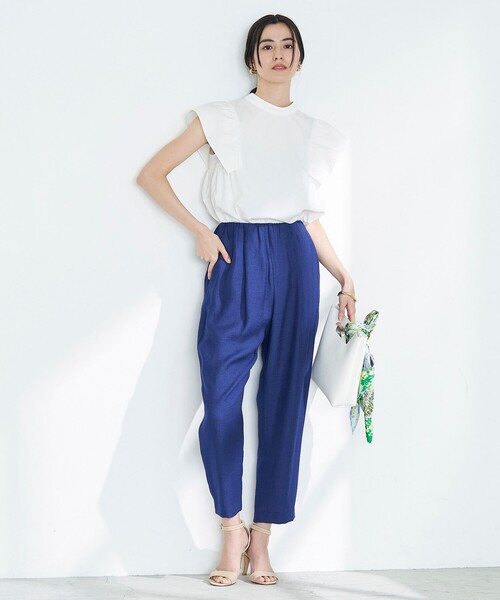 NOLLEY’S（ノーリーズ）の「◇【WEB限定】ジュピターインゴムテーパードパンツ（その他パンツ・レディース・サックスブルー/インディゴブルー/ベージュ/ブラック/ラベンダー/ピンク・34/38/36/40）」の21枚目の写真