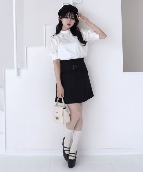 ブラウス シャツ 2WAYショルダーリボントップス レディース LIAN ブラウス シャツ 2WAYショルダーリボントップス レディース