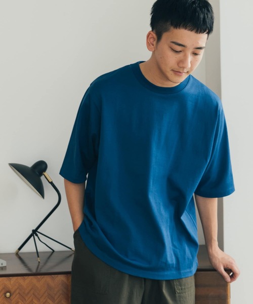 FORK&SPOON（フォークアンドスプーン）の「FORK&SPOON　クルーネック5分袖Tシャツ（Tシャツ/カットソー・メンズ・ホワイト/ブルー系その他/ベージュ/ブラック・4/5）」の4枚目の写真
