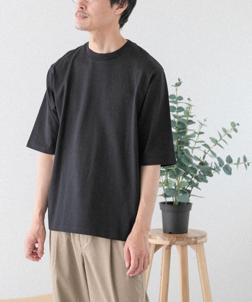 FORK&SPOON（フォークアンドスプーン）の「FORK&SPOON　クルーネック5分袖Tシャツ（Tシャツ/カットソー・メンズ・ホワイト/ブルー系その他/ベージュ/ブラック・4/5）」の3枚目の写真