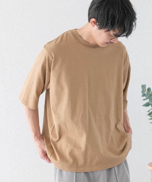 FORK&SPOON（フォークアンドスプーン）の「FORK&SPOON　クルーネック5分袖Tシャツ（Tシャツ/カットソー・メンズ・ホワイト/ブルー系その他/ベージュ/ブラック・4/5）」の6枚目の写真