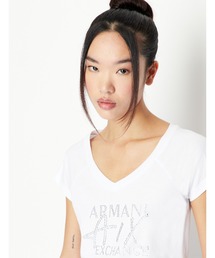 ARMANI EXCHANGE | 【A|X アルマーニ エクスチェンジ】スパンコールAXロゴ　半袖VネックTシャツ(Tシャツ/カットソー)