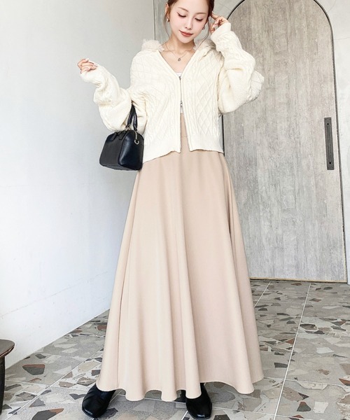 値下げ！【新品未使用】ウィムガゼット ベージュ フレアスカート ハイウエスト 2025年最新】ウィムガゼット Whim Gazette スカートの人気