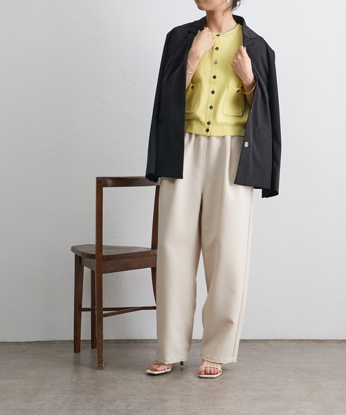 【新品・未使用】Omekashi 半袖強撚スウェットライクポケットカーディガン Omekashi（オメカシ）の「半袖強撚スウェットライクポケット