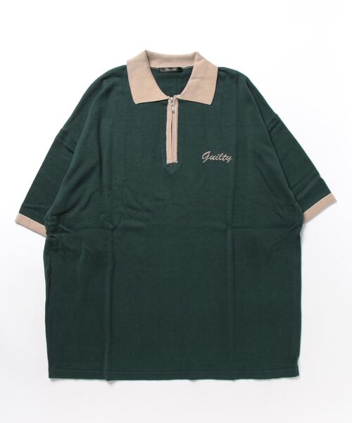 VIBGYOR（ヴィブジョー）の「ハーフZIPポロP/O(BL)（ポロシャツ・メンズ・グリーン/アイボリー/ブラック・FREE）」の3枚目の写真