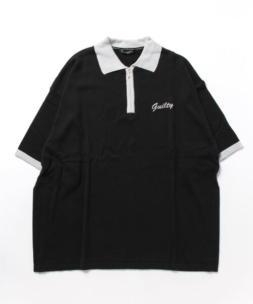 VIBGYOR（ヴィブジョー）の「ハーフZIPポロP/O(BL)（ポロシャツ・メンズ・グリーン/アイボリー/ブラック・FREE）」の2枚目の写真