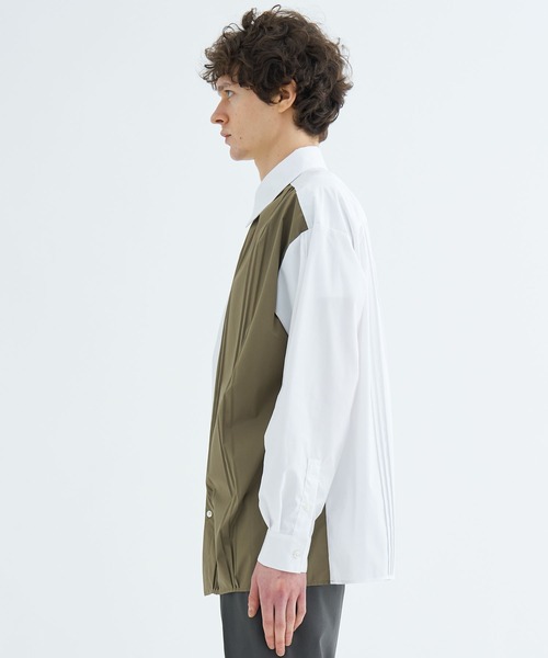 LiNoH（リノー）の「【LiNoH】PLEATS L/S SHIRT/バイカラー