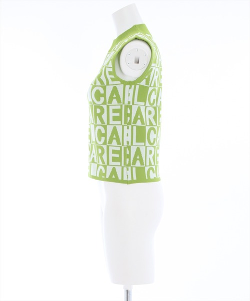 clear（クリア）の「ブロックチェックロゴノースリーブニットトップス ［イニシャル アルファベット レイヤード 春ニット］（ニット/セーター・レディース・グリーン/ブラック/ブルーグレー・F）」の18枚目の写真