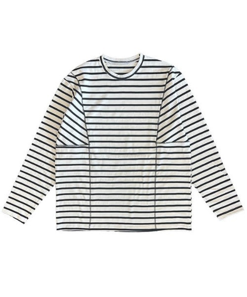 CREDONA(クレドナ)の「ステッチデザインビッグボーダーLS(Tシャツ/カットソー・レディース・ネイビー/アイボリー・FREE)」の13枚目の写真