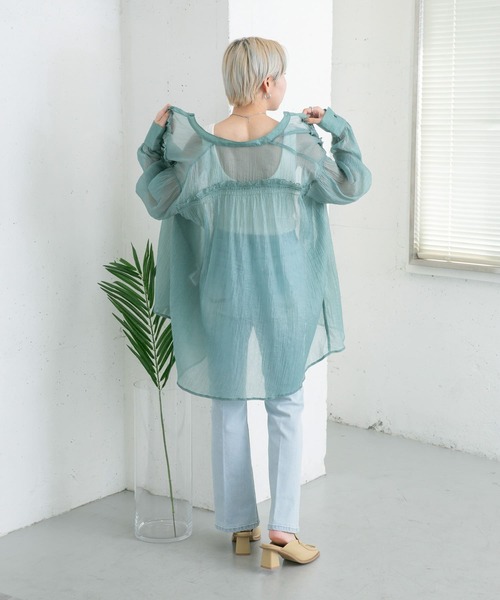 KBF（ケイビーエフ）の「ハイウエストフレアデニム（デニムパンツ・レディース・ブルー/ライトブルー・34/36）」の21枚目の写真