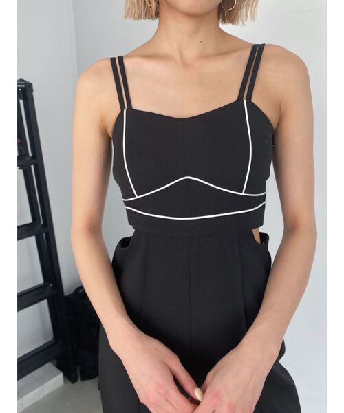 EMODA（エモダ）の「サイドカットオールインワン（サロペット/オーバーオール・レディース・ブラック/ベージュ/グレー・FREE）」の6枚目の写真