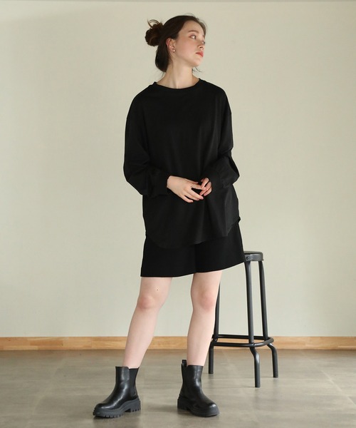 aity(アイティ)の「後ろボタンロングスリーブカットソー(Tシャツ/カットソー・レディース・チャコールグレー/グレー/オフホワイト/ブラック/カーキ・M)」の20枚目の写真