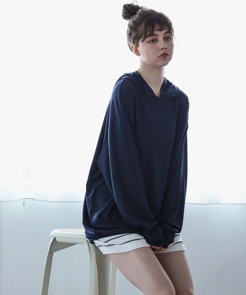 aity(アイティ)の「UPF50+UVカットプルオーバー ラッシュガード レディース(ラッシュガード・レディース・チャコール/カーキ/ネイビー/ブラック/モカ・FREE)」の19枚目の写真