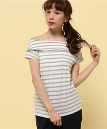 LIMITLESS LUXURY | ボーダーオフショルダートップス(Tシャツ/カットソー)