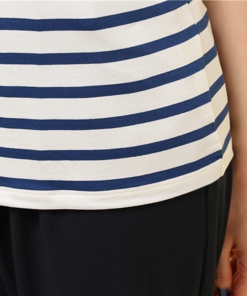 LIMITLESS LUXURY（リミットレスラグジュアリー）の「ボーダーオフショルダートップス◆（Tシャツ/カットソー・レディース・グレー/ブルー系その他・FREE）」の6枚目の写真