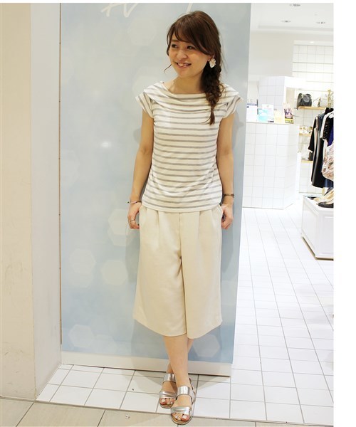 LIMITLESS LUXURY（リミットレスラグジュアリー）の「ボーダーオフショルダートップス◆（Tシャツ/カットソー・レディース・グレー/ブルー系その他・FREE）」の13枚目の写真