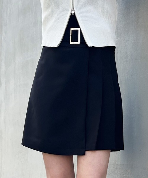 INGNI（イング）の「共ベルト付サイドプリーツスカパン（その他パンツ・レディース・ブラック/ライトベージュ・FREE）」の3枚目の写真