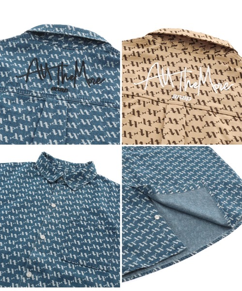 ANAP（アナップ）の「UNISEX対応 モノグラムデニムシャツ【親子・ジュニアお揃い】（シャツ/ブラウス・レディース・ベージュ/ブルー・FREE）」の19枚目の写真