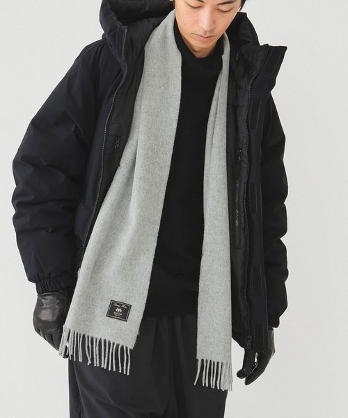 BEAMS(ビームス)の「BEAMS / MOON ソリッドマフラー(マフラー・メンズ・ワイン/グレー/ネイビー/ブラック/ライトブラウン/チャコールグレー・ONE SIZE)」の3枚目の写真