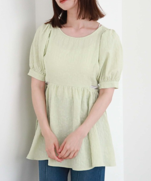 archives（アルシーヴ）の「ふくれＪＱカットアウトチュニック（シャツ/ブラウス・レディース・ミント/ブラック/オフホワイト・MEDIUM）」の21枚目の写真