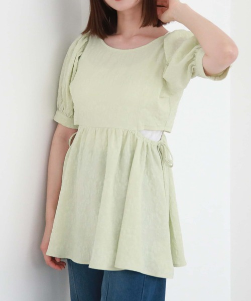 archives（アルシーヴ）の「ふくれＪＱカットアウトチュニック（シャツ/ブラウス・レディース・ミント/ブラック/オフホワイト・MEDIUM）」の22枚目の写真