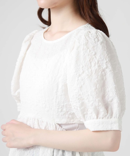 archives（アルシーヴ）の「ふくれＪＱカットアウトチュニック（シャツ/ブラウス・レディース・ミント/ブラック/オフホワイト・MEDIUM）」の11枚目の写真