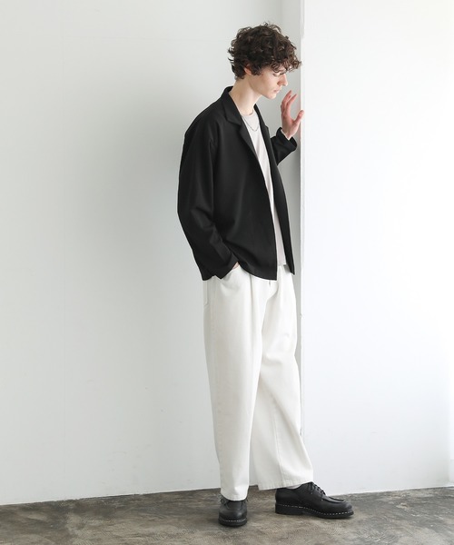 ASTRONOMY（アストロノミー）の「梨地ストレッチボタンレステーラードジャケット（テーラードジャケット・メンズ・グレー/ブラック/グリーン/ダークグレー/ベージュ・L/M）」の16枚目の写真